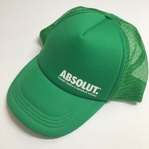 Vintage Snapback Absolut Vodka Mesh Hat Green Adjusts Unisex Foam Cap Trucker